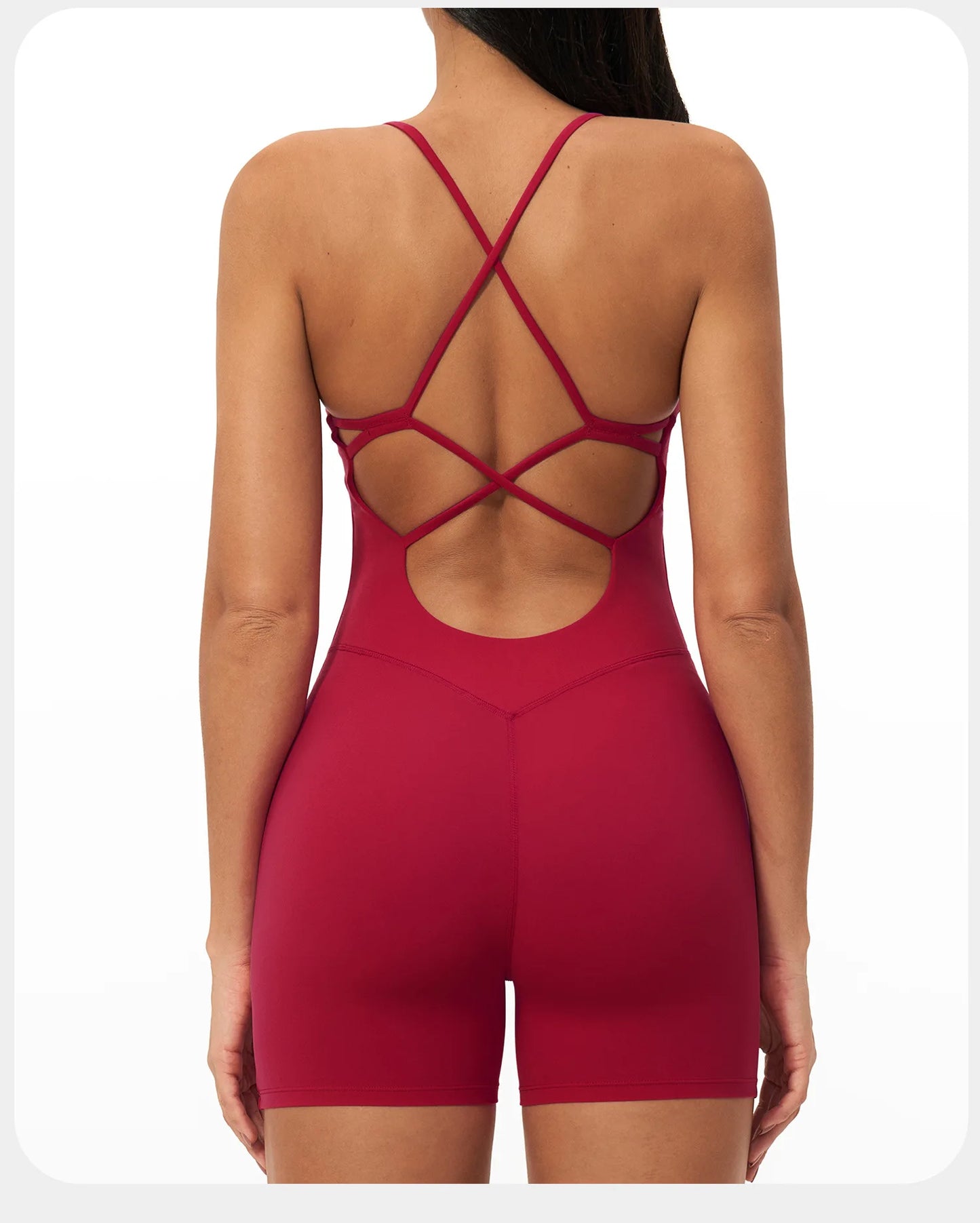 Macacão de Yoga Feminino com Alças Cruzadas nas Costas, Roupas de Treino para Mulheres, Bodysuits Esportivos de Uma Peça