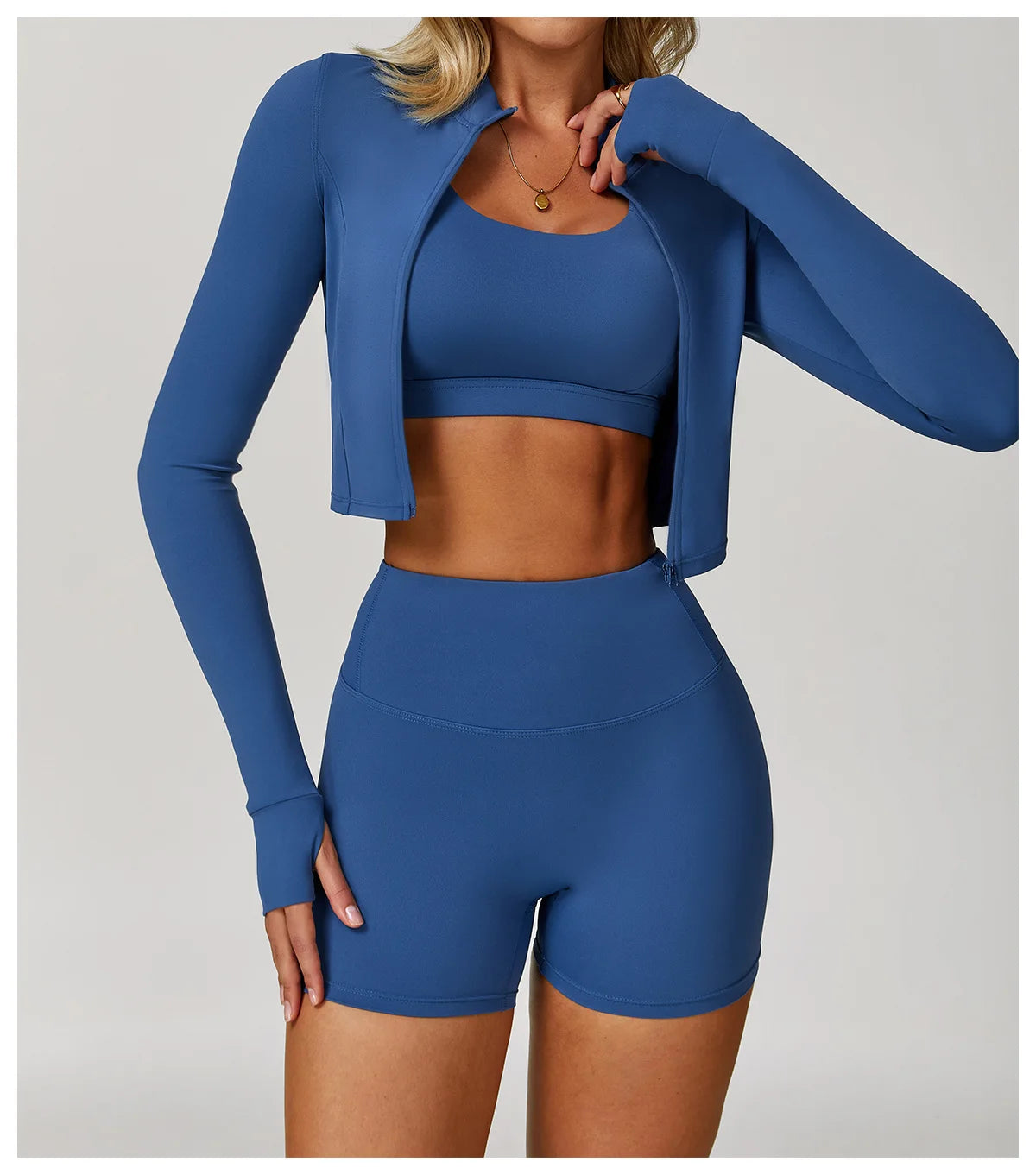 3 pçs conjunto de yoga roupas de ginásio 2 pçs roupas esportivas femininas ternos de yoga conjunto de fitness treino feminino jaqueta esportiva manga longa ginásio legging