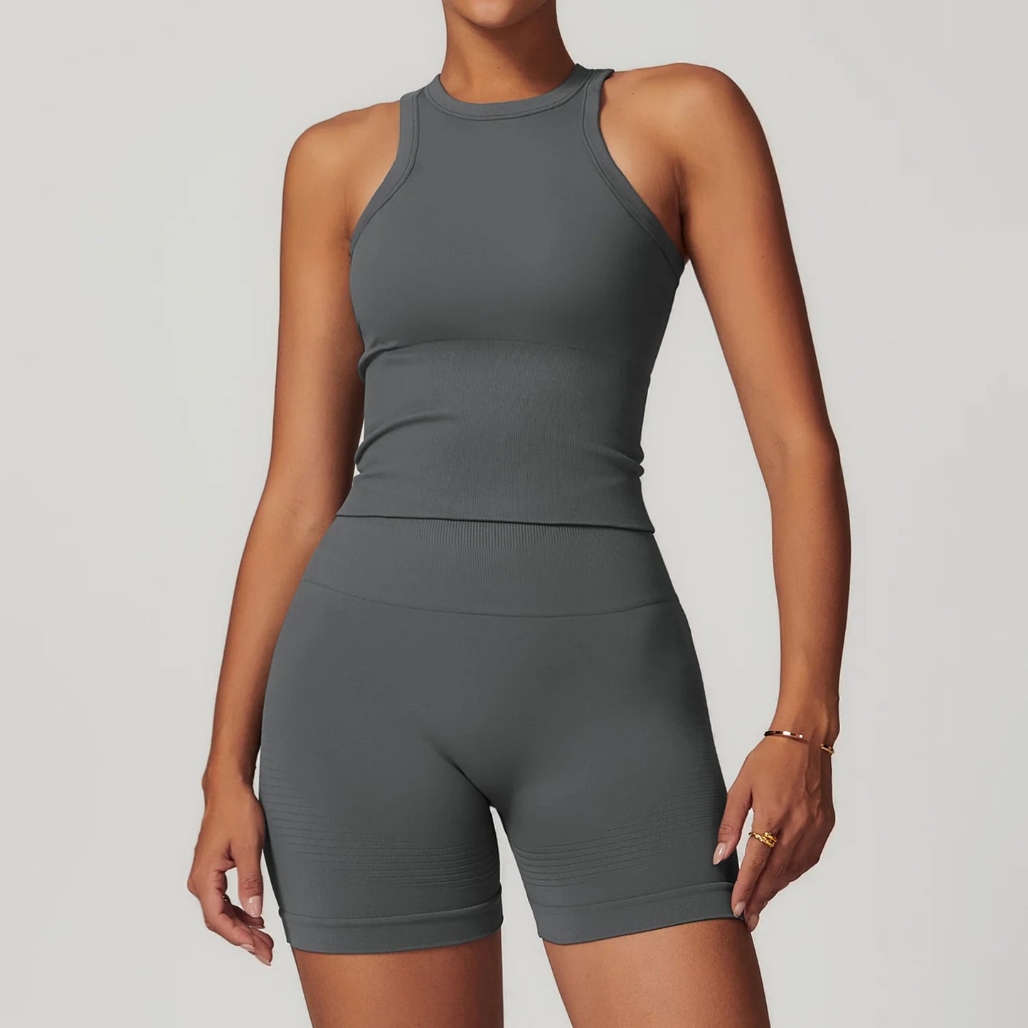 Conjunto de ginástica sem costura roupas de treino 2/3 pçs conjunto de yoga feminino leggings de fitness sutiã esportivo atlético manga longa terno de yoga