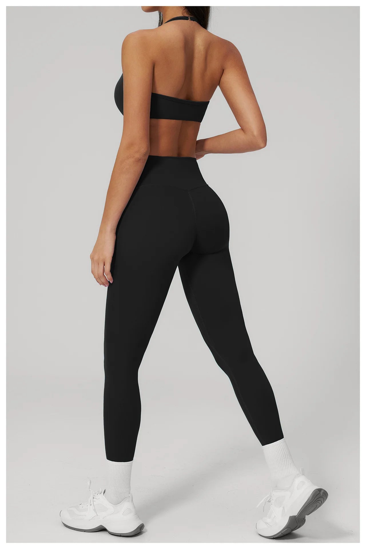 Conjunto de Yoga 2 Peças Feminino: Roupa Esportiva para Pilates, Fitness e Treino de Academia - Top Esportivo e Leggings