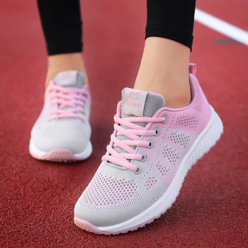 Mulheres sapatos esportivos moda plataforma tênis senhoras primavera verão apartamentos tênis de corrida para mulher sapatos casuais malha jogging tênis