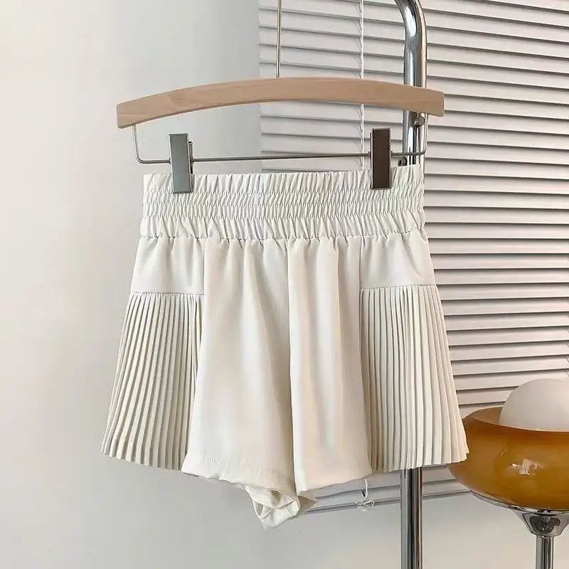 Shorts esportivos femininos com bolsos, shorts de secagem rápida, cintura alta, imitação de duas peças, calças de ioga, shorts para corrida e fitness, verão