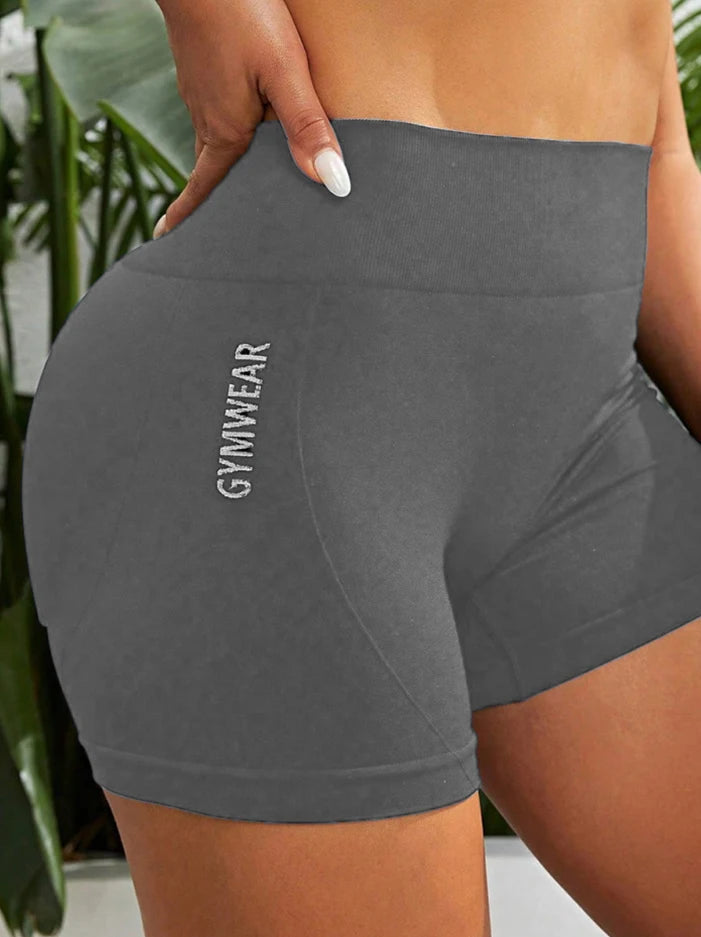 Shorts femininos de treino de cintura alta, calças curtas de ioga