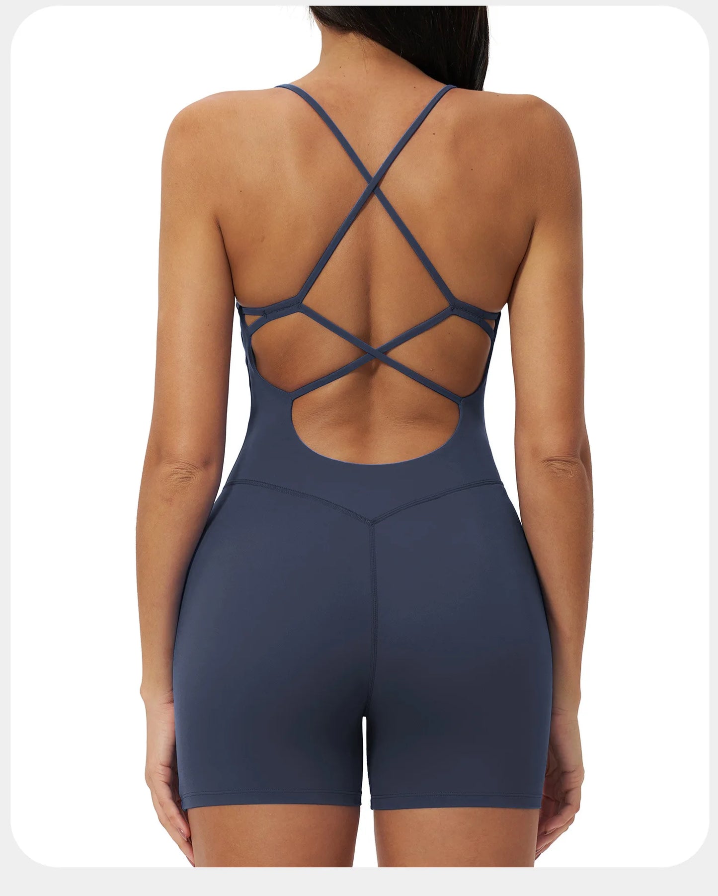 Macacão de Yoga Feminino com Alças Cruzadas nas Costas, Roupas de Treino para Mulheres, Bodysuits Esportivos de Uma Peça
