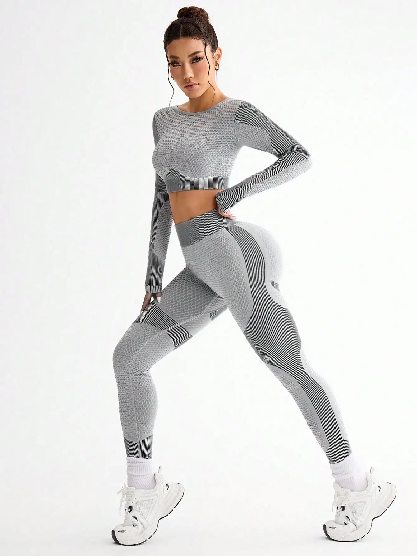 2 pçs venda quente novos esportes apertado correndo respirável sem costura yoga terno feminino ao ar livre terno de fitness feminino