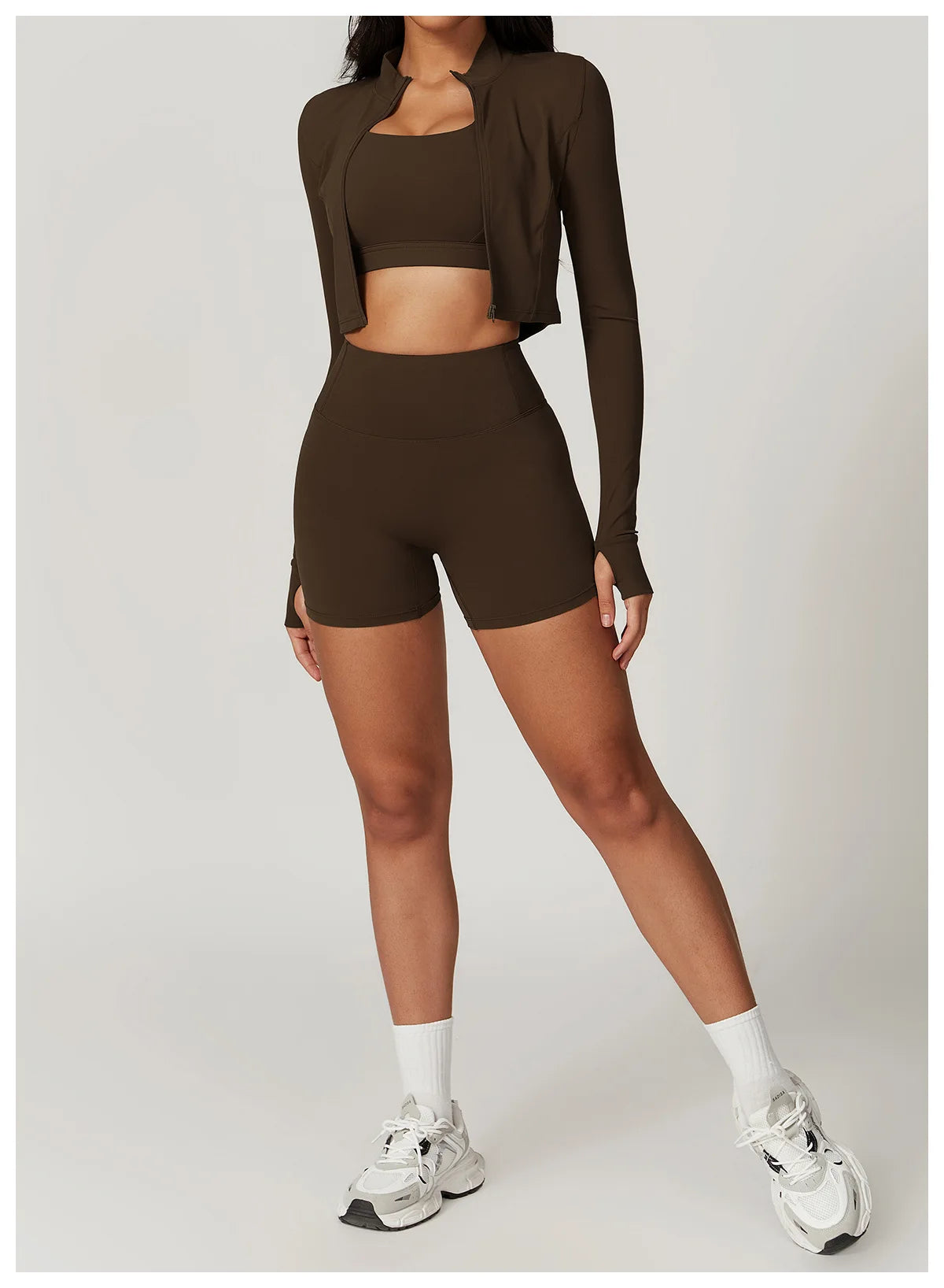 3 pçs conjunto de yoga roupas de ginásio 2 pçs roupas esportivas femininas ternos de yoga conjunto de fitness treino feminino jaqueta esportiva manga longa ginásio legging
