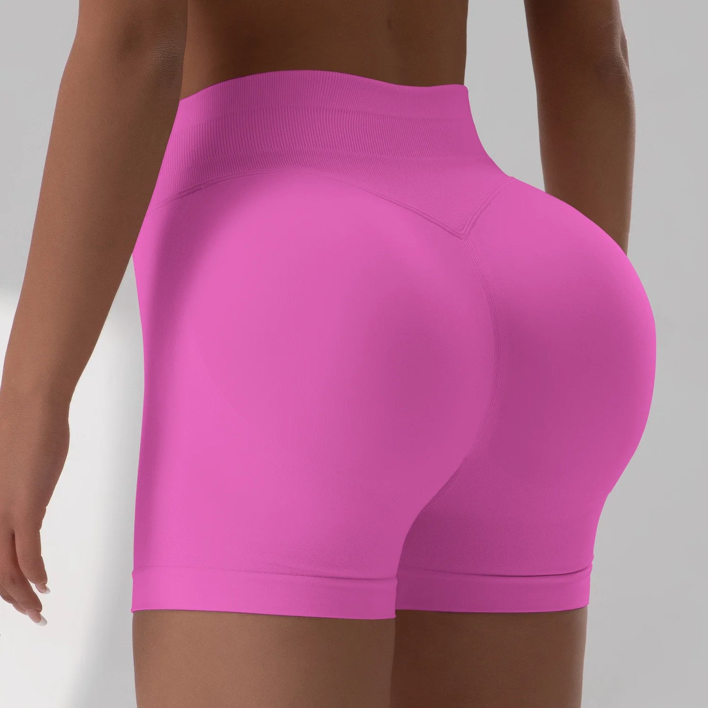 Shorts de Academia Feminino Verão Sem Costura Sexy para Fitness e Esportes, Cintura Baixa para Academia