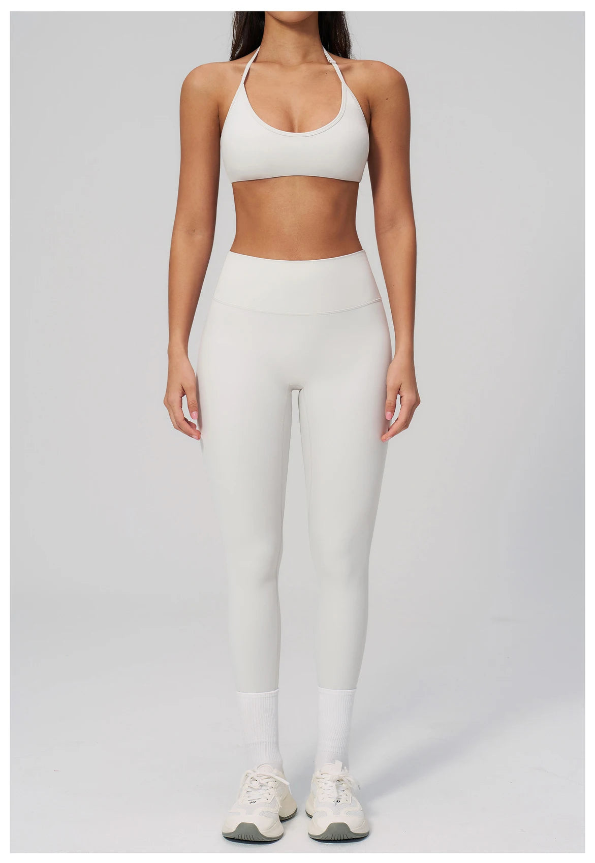Conjunto de Yoga 2 Peças Feminino: Roupa Esportiva para Pilates, Fitness e Treino de Academia - Top Esportivo e Leggings