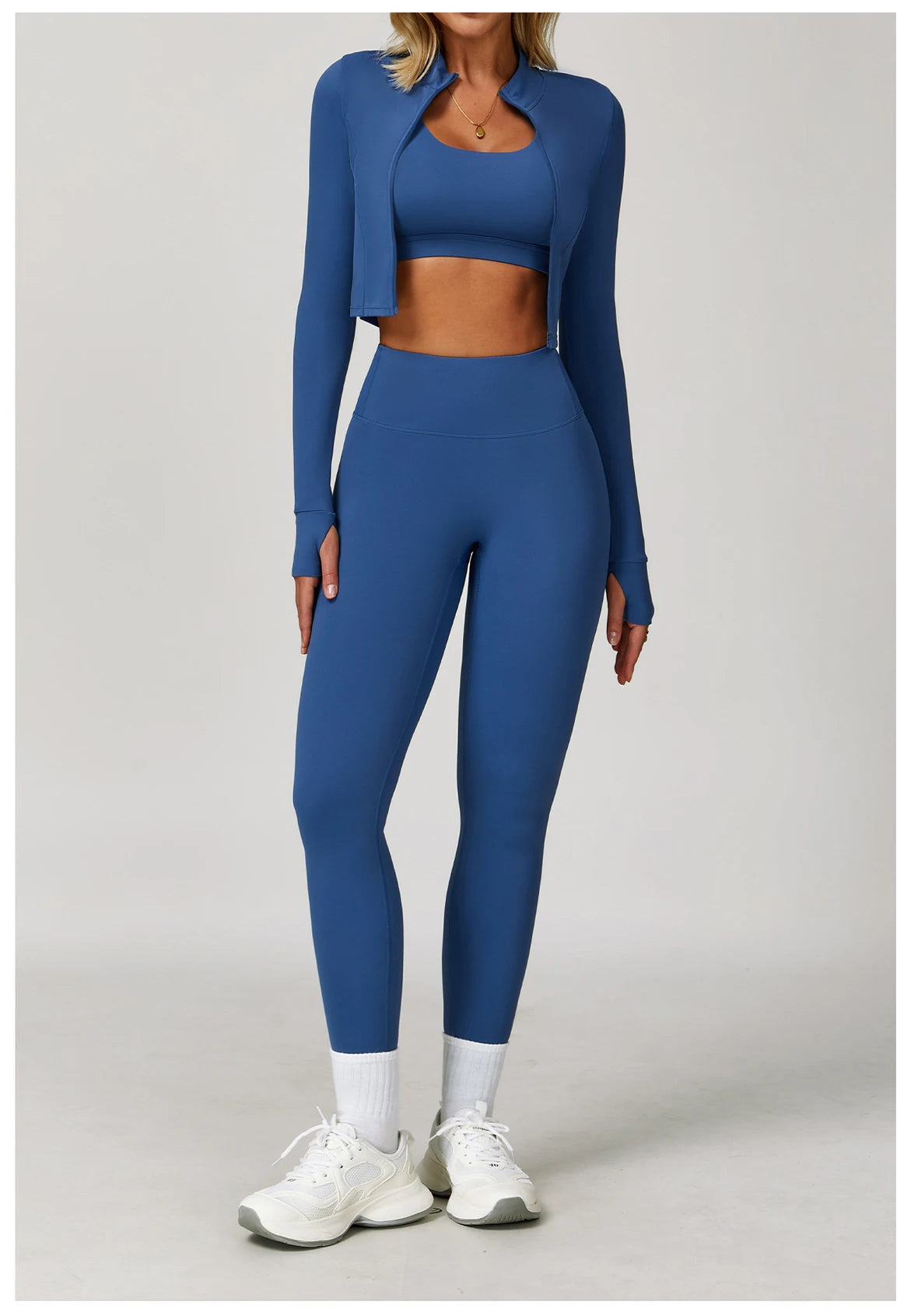3 pçs conjunto de yoga roupas de ginásio 2 pçs roupas esportivas femininas ternos de yoga conjunto de fitness treino feminino jaqueta esportiva manga longa ginásio legging