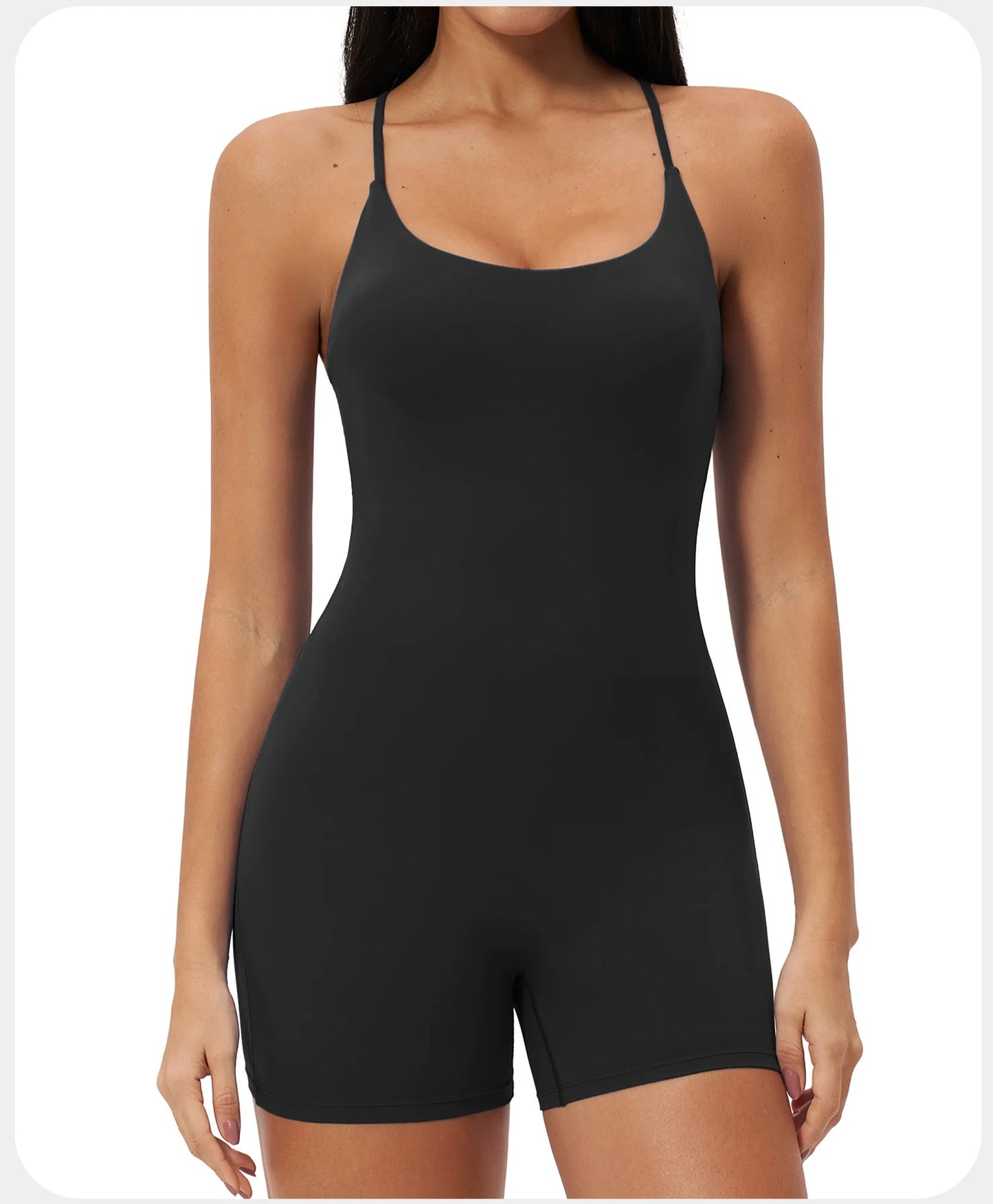 Macacão de Yoga Feminino com Alças Cruzadas nas Costas, Roupas de Treino para Mulheres, Bodysuits Esportivos de Uma Peça