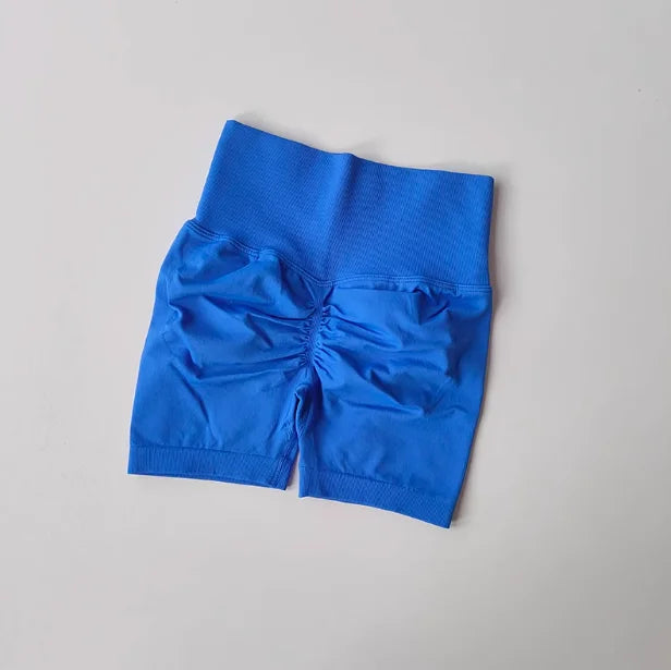 Pêssego hip levantamento esportes shorts feminino cintura alta e aperto de cintura emagrecimento correndo hip velocidade secagem três pontos calças apertadas