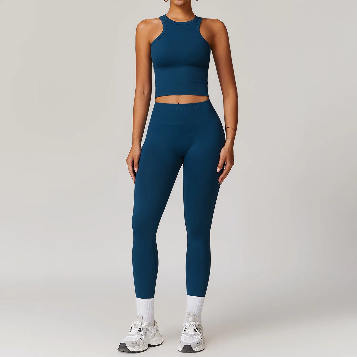 Conjunto de ginástica sem costura roupas de treino 2/3 pçs conjunto de yoga feminino leggings de fitness sutiã esportivo atlético manga longa terno de yoga