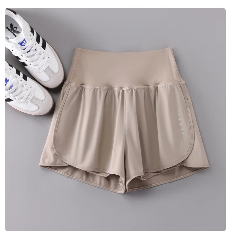Drur shorts de ciclismo feminino cintura alta secagem rápida yoga shorts mulher verão esportes calças curtas com forro interno roupas de ginásio