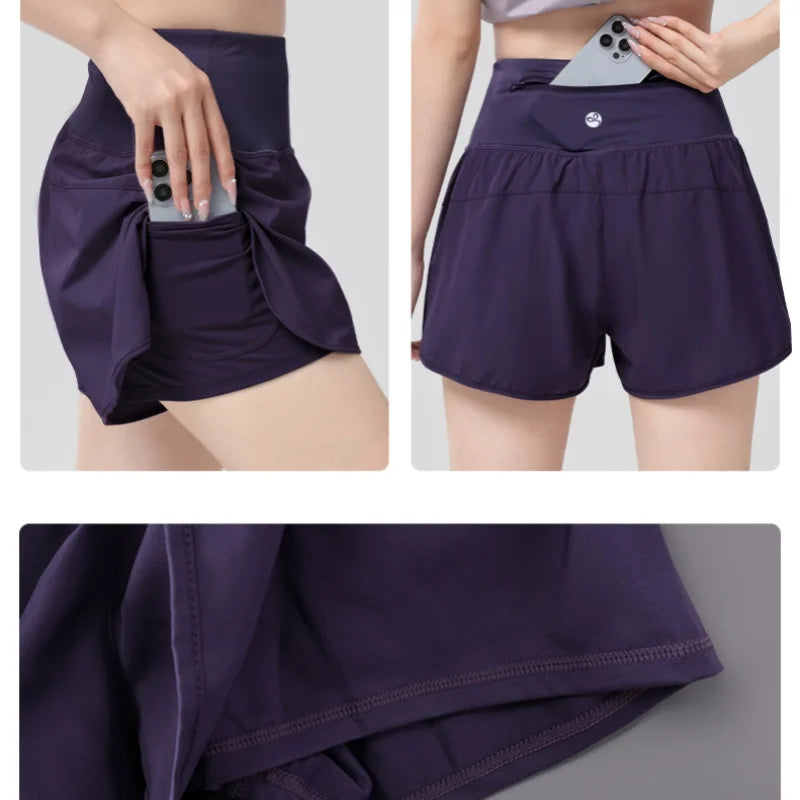 Drur shorts de ciclismo feminino cintura alta secagem rápida yoga shorts mulher verão esportes calças curtas com forro interno roupas de ginásio