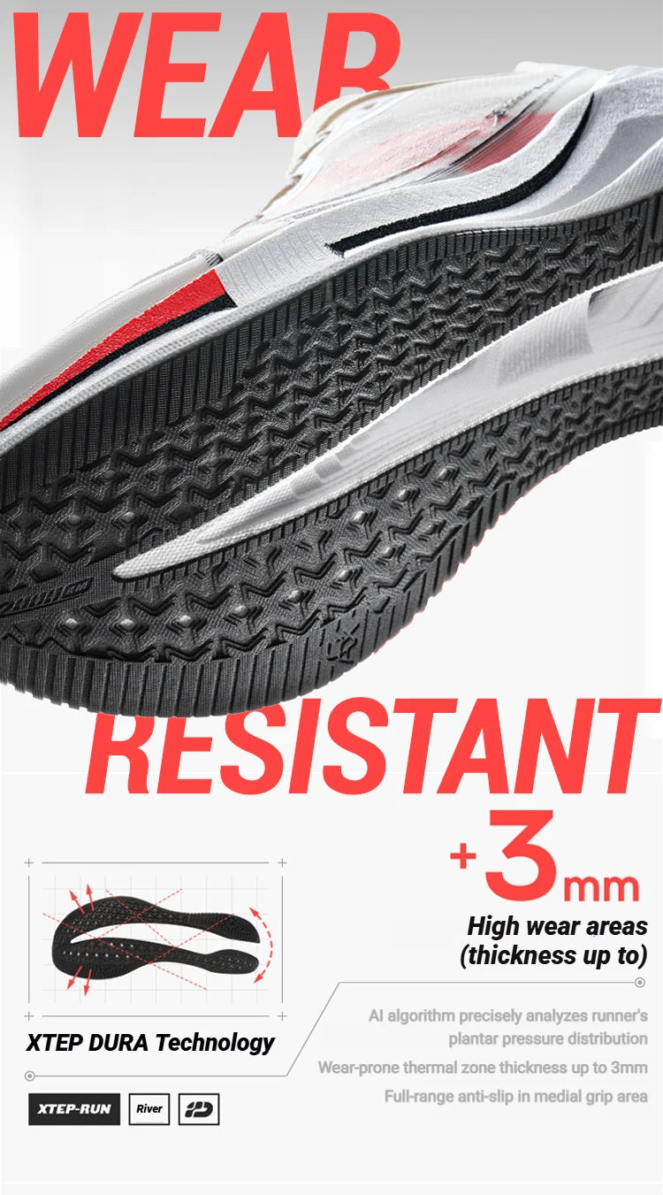 Xtep 2000km 5.0 tênis de corrida feminino almofada cor misturada durável na moda leve elasticidade sola tênis 874118110024