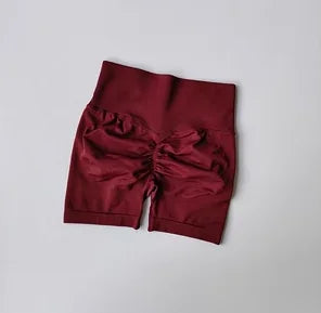Pêssego hip levantamento esportes shorts feminino cintura alta e aperto de cintura emagrecimento correndo hip velocidade secagem três pontos calças apertadas