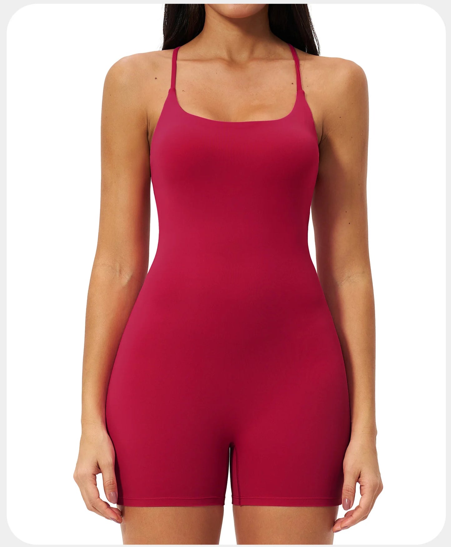 Macacão de Yoga Feminino com Alças Cruzadas nas Costas, Roupas de Treino para Mulheres, Bodysuits Esportivos de Uma Peça