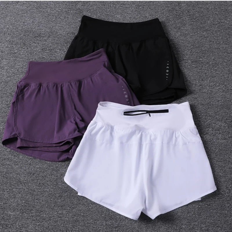 Calças de ioga anti-transparentes femininas com bolsos para corrida no verão, secagem rápida, respiráveis para saltar e fitness