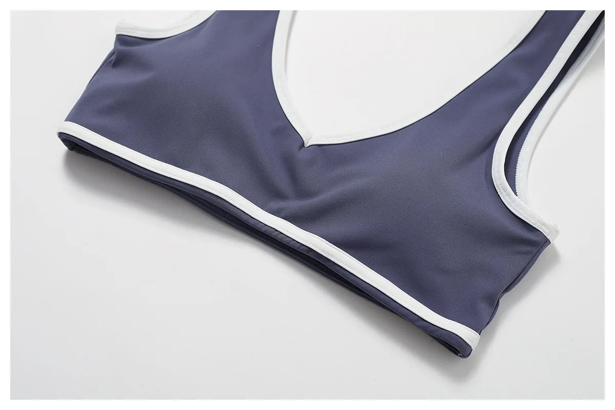 Roupa interior esportiva feminina superior push up fitness yoga sutiã cor bloqueio sutiã de treino ginásio esporte topos para mulher respirável correndo colete