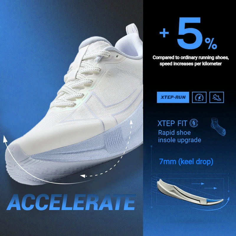 Xtep 2000km 5.0 tênis de corrida feminino almofada cor misturada durável na moda leve elasticidade sola tênis 874118110024