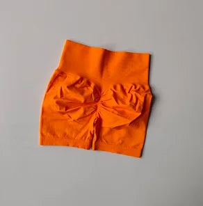 Pêssego hip levantamento esportes shorts feminino cintura alta e aperto de cintura emagrecimento correndo hip velocidade secagem três pontos calças apertadas