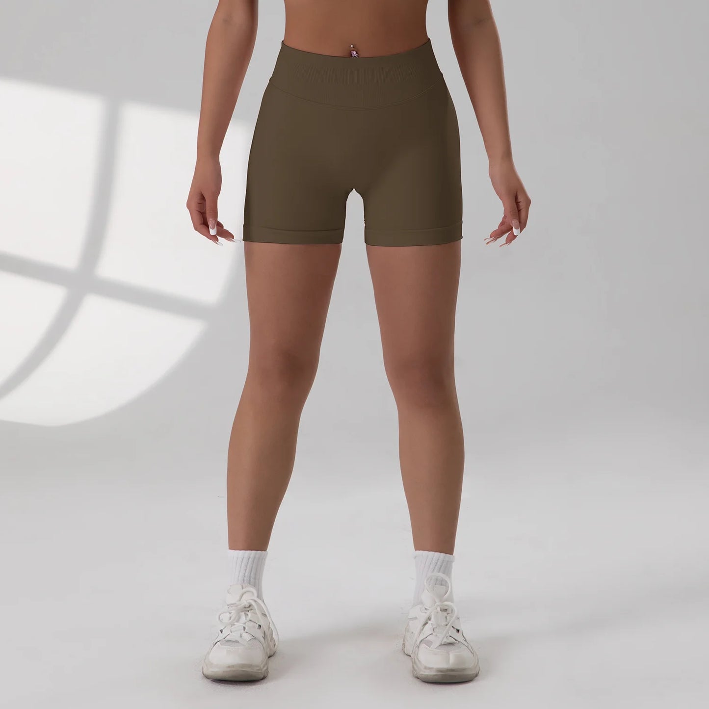 Shorts de Academia Feminino Verão Sem Costura Sexy para Fitness e Esportes, Cintura Baixa para Academia