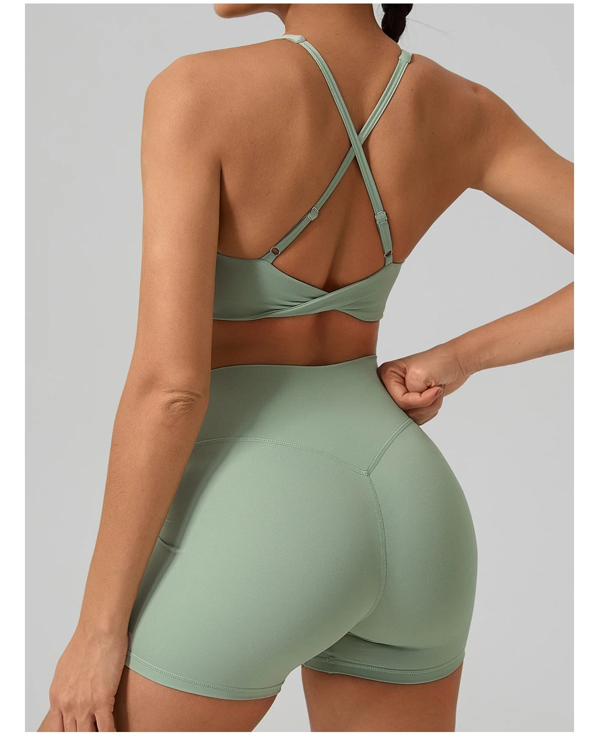 Sutiã Esportivo Hearuisavy para Mulheres, Sutiã de Yoga com Costas Cruzadas, Bralette para Corrida e Pilates, Top Respirável e de Secagem Rápida