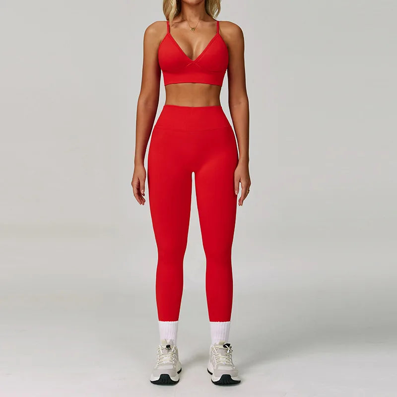 2/3 pçs sem costura esporte yoga conjunto feminino respirável cintura alta fitness sportwear feminino conjunto de roupa interior ginásio roupas de treino