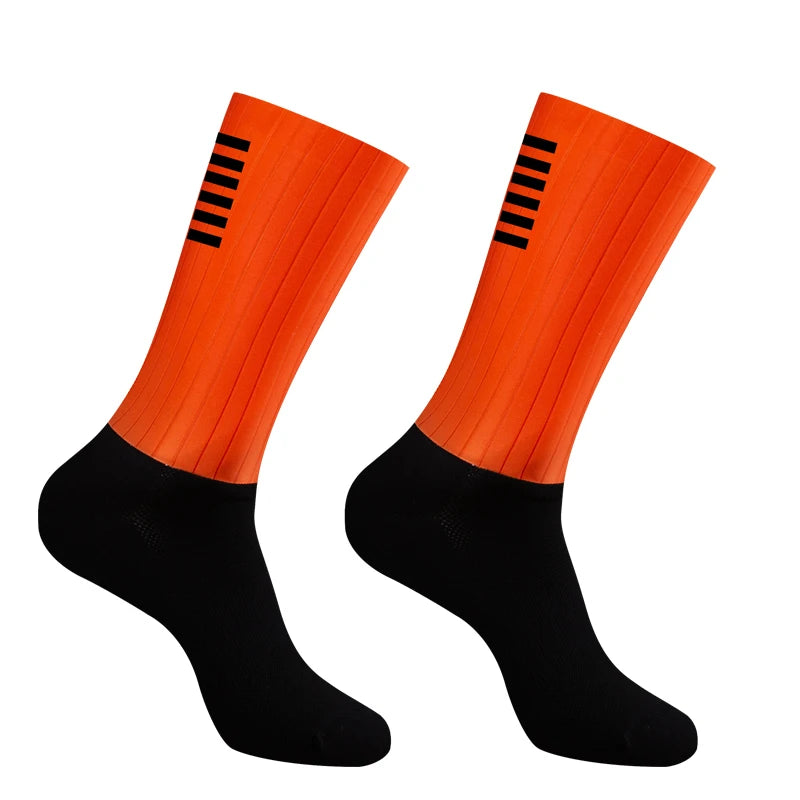 Silicone ciclismo aero meias anti meias deslizamento masculino bicicleta esporte correndo meias