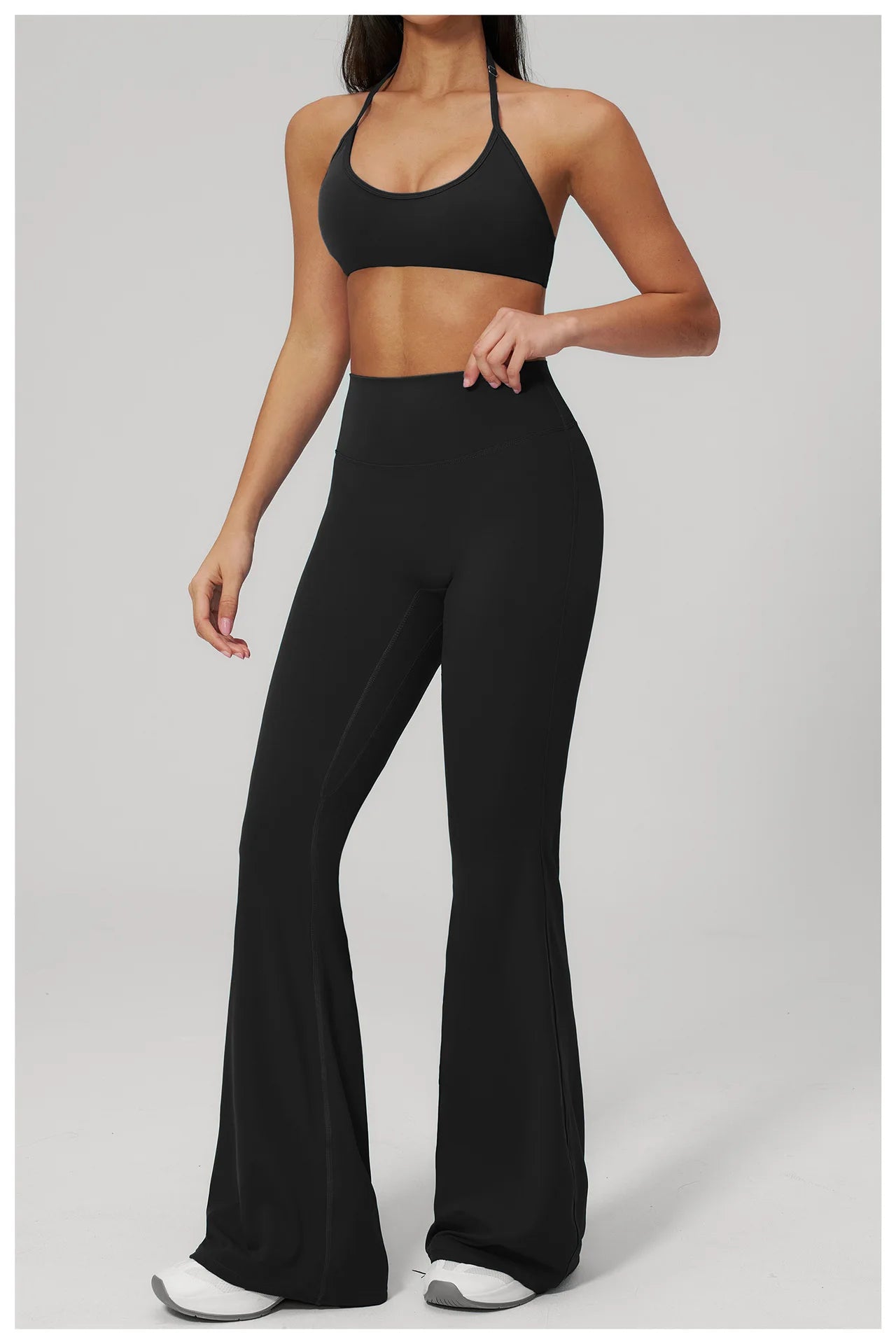 Conjunto de Yoga 2 Peças Feminino: Roupa Esportiva para Pilates, Fitness e Treino de Academia - Top Esportivo e Leggings