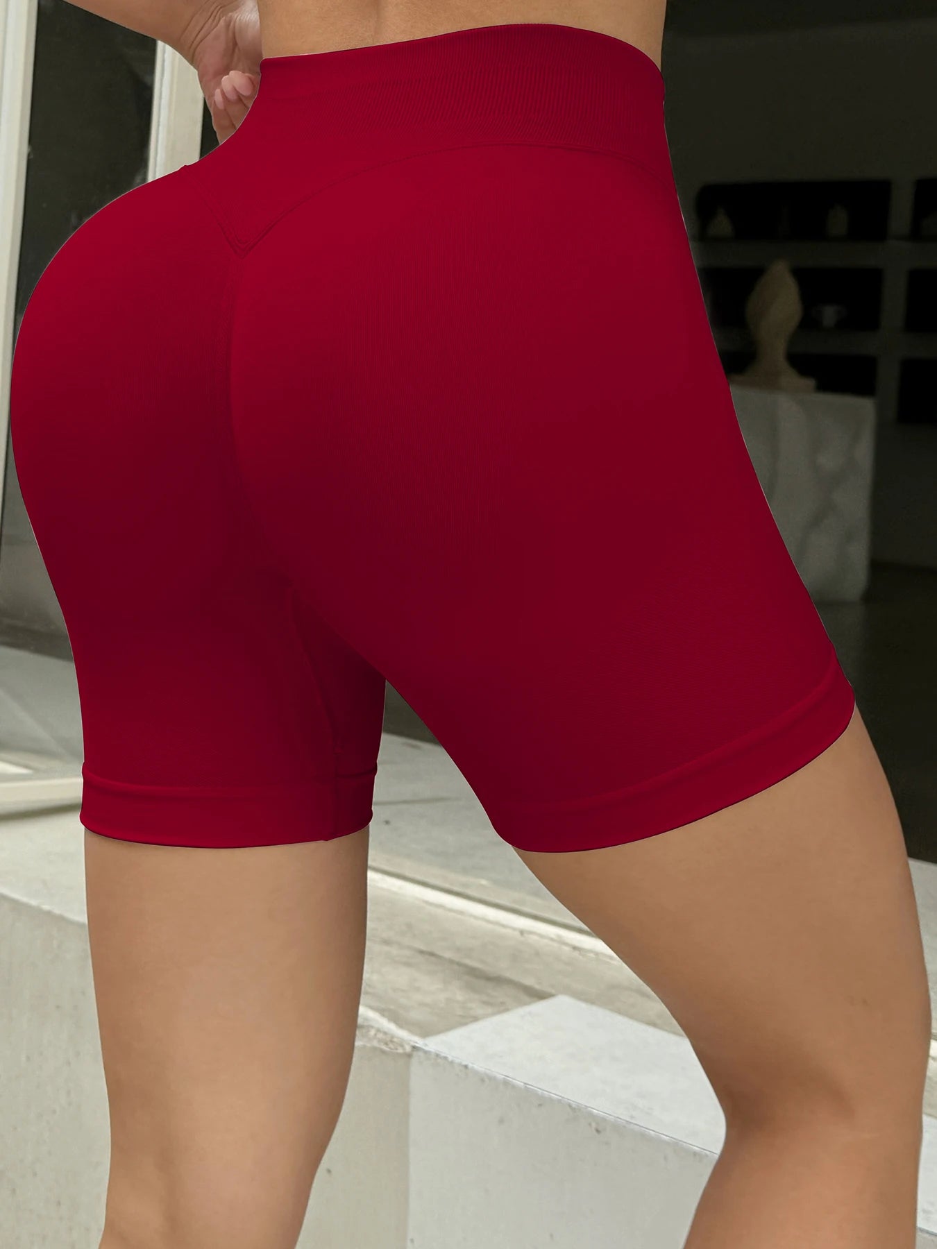Shorts de Academia Feminino Verão Sem Costura Sexy para Fitness e Esportes, Cintura Baixa para Academia