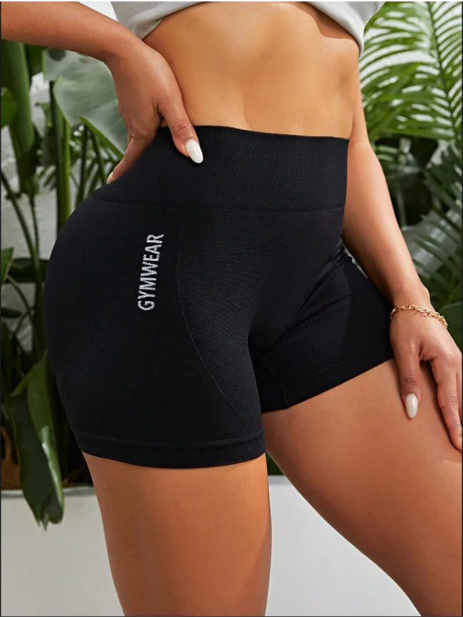 Shorts femininos de treino de cintura alta, calças curtas de ioga