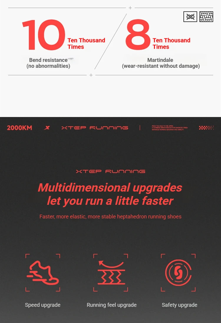 Tênis de Corrida Xtep 2000km 5.0 para Mulheres com Amortecimento, Cores Modernas, Duráveis e Solado Elástico 874118110024