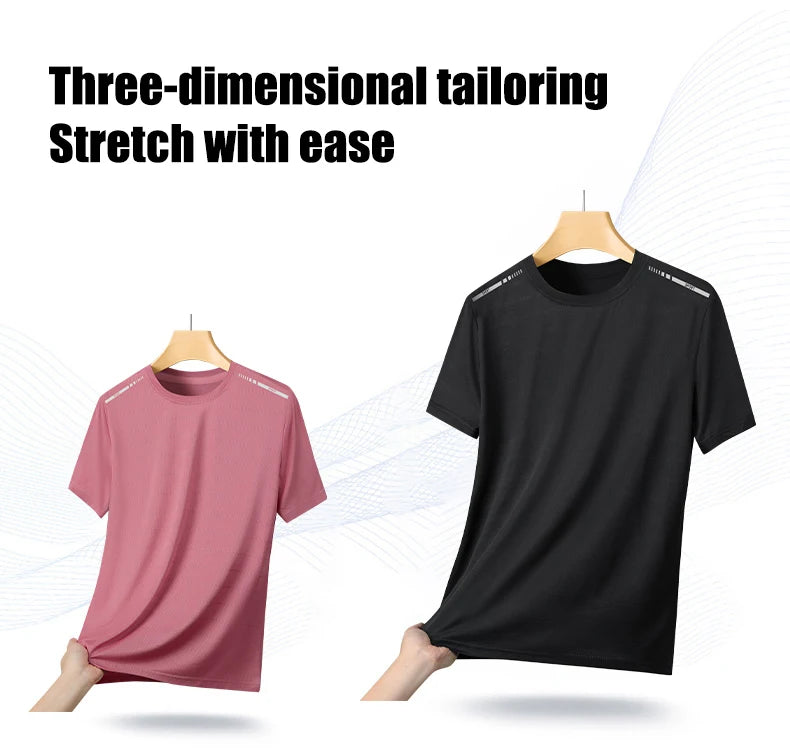 Camiseta de Verão em Malha para Mulheres, Camiseta de Corrida ao Ar Livre com Faixa Refletiva, Manga Curta Respirável, Camiseta Esportiva Elástica para Fitness