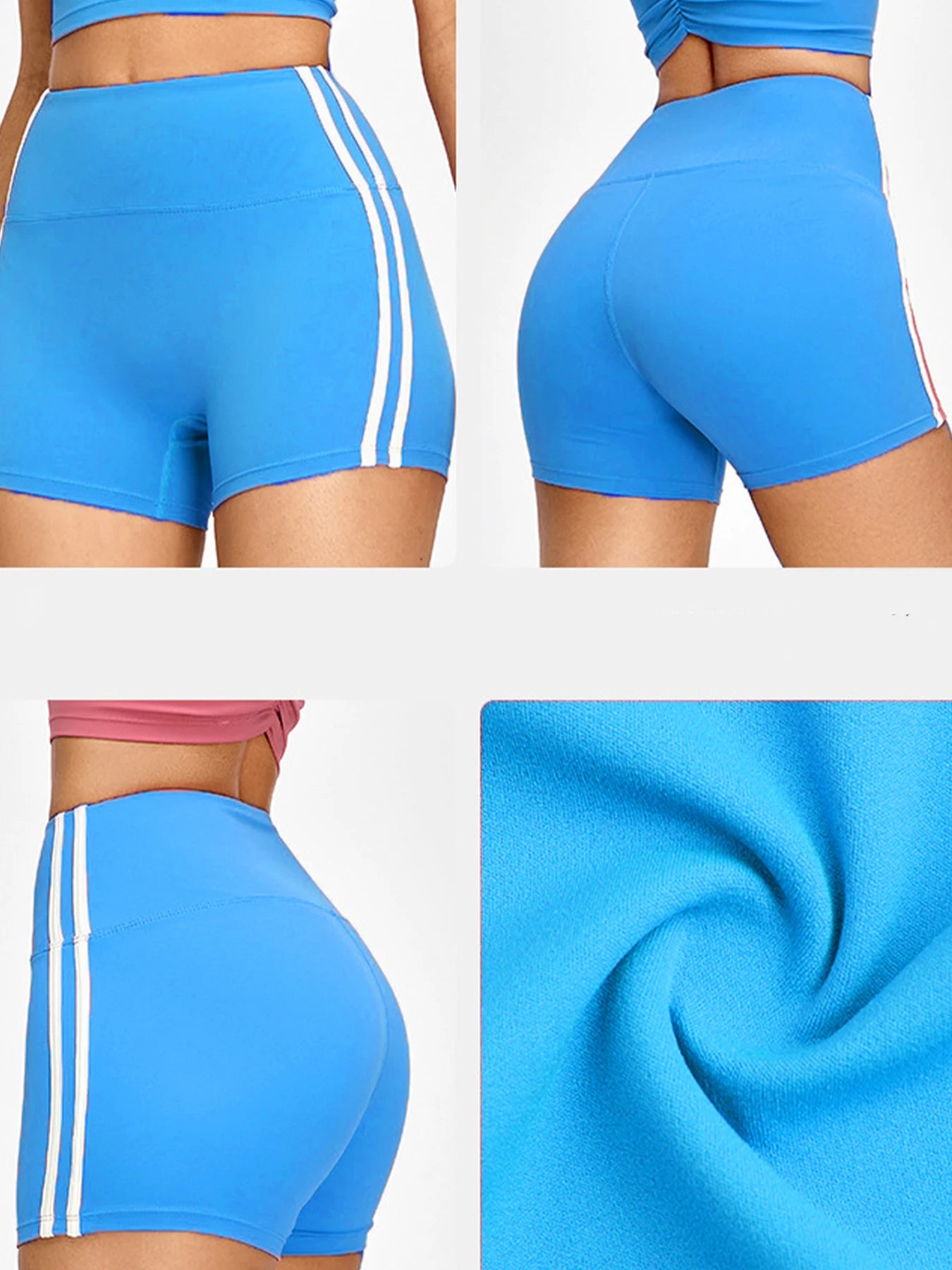 Shorts femininos de ioga slim fit de cintura alta – bloco de cores, levantamento de bumbum, respiráveis e de secagem rápida para corrida, treinamento e fitness