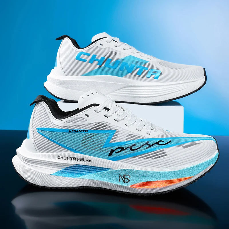 Tênis de Corrida com Placa de Carbono para Maratona, Especializado em Esportes, Respirável, Leve, Confortável para Mulheres, Sneakers Chunta