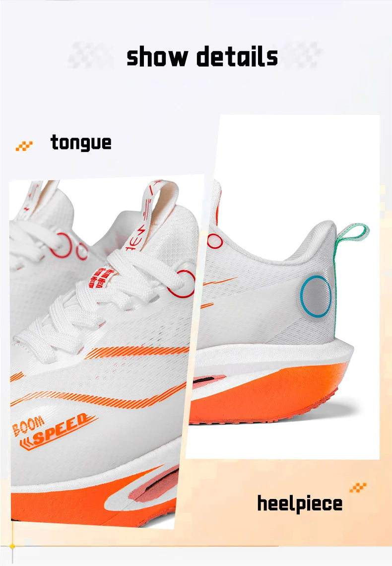 Tênis de corrida com placa de carbono para homens e mulheres, profissional para maratona, respirável, leve, para treino e corrida de rua.