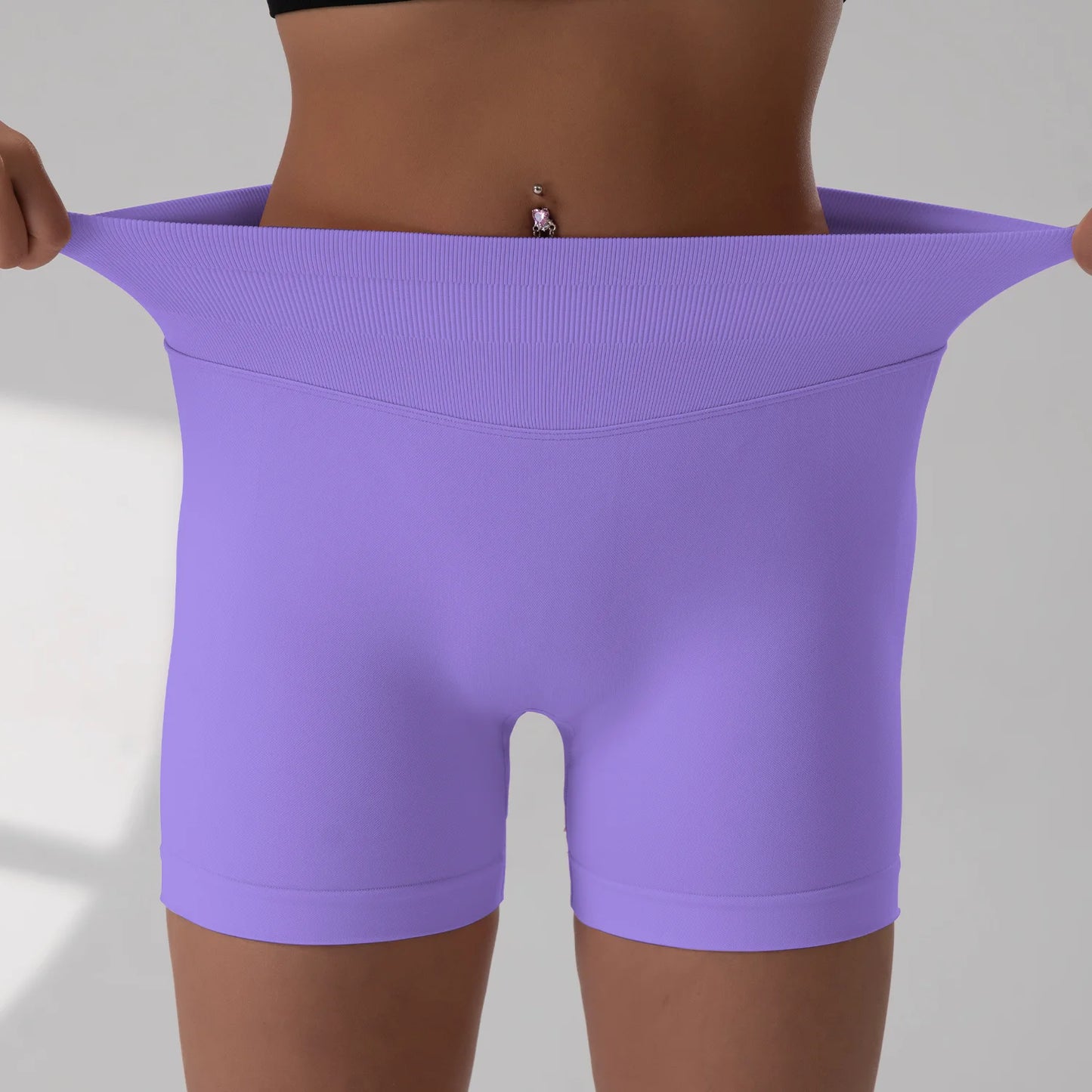 Shorts de Academia Feminino Verão Sem Costura Sexy para Fitness e Esportes, Cintura Baixa para Academia