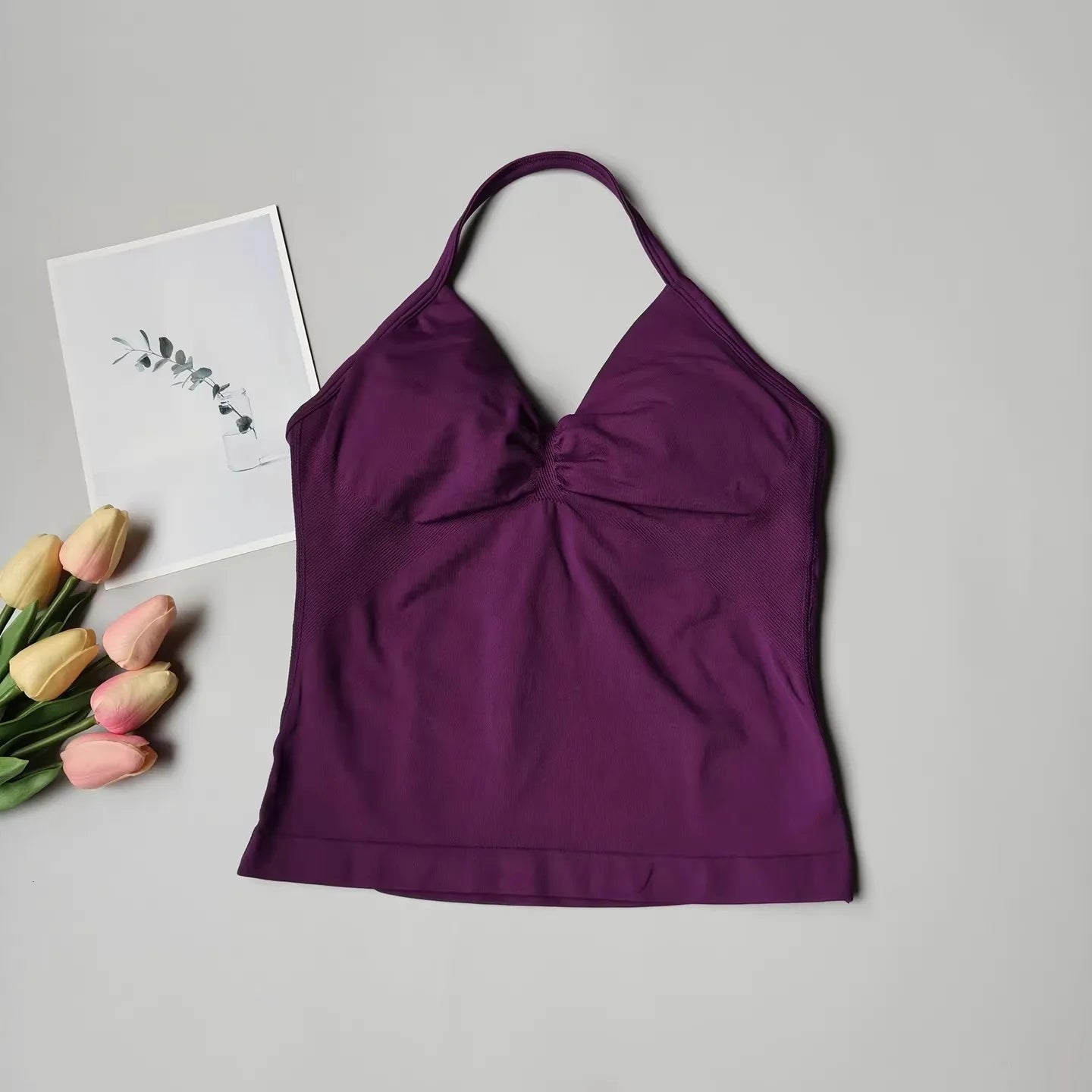 Sutiã Esportivo Sexy Feminino - Design Costas Abertas, Tecido Respirável e Elástico para Yoga - Roupa Ativa Elegante