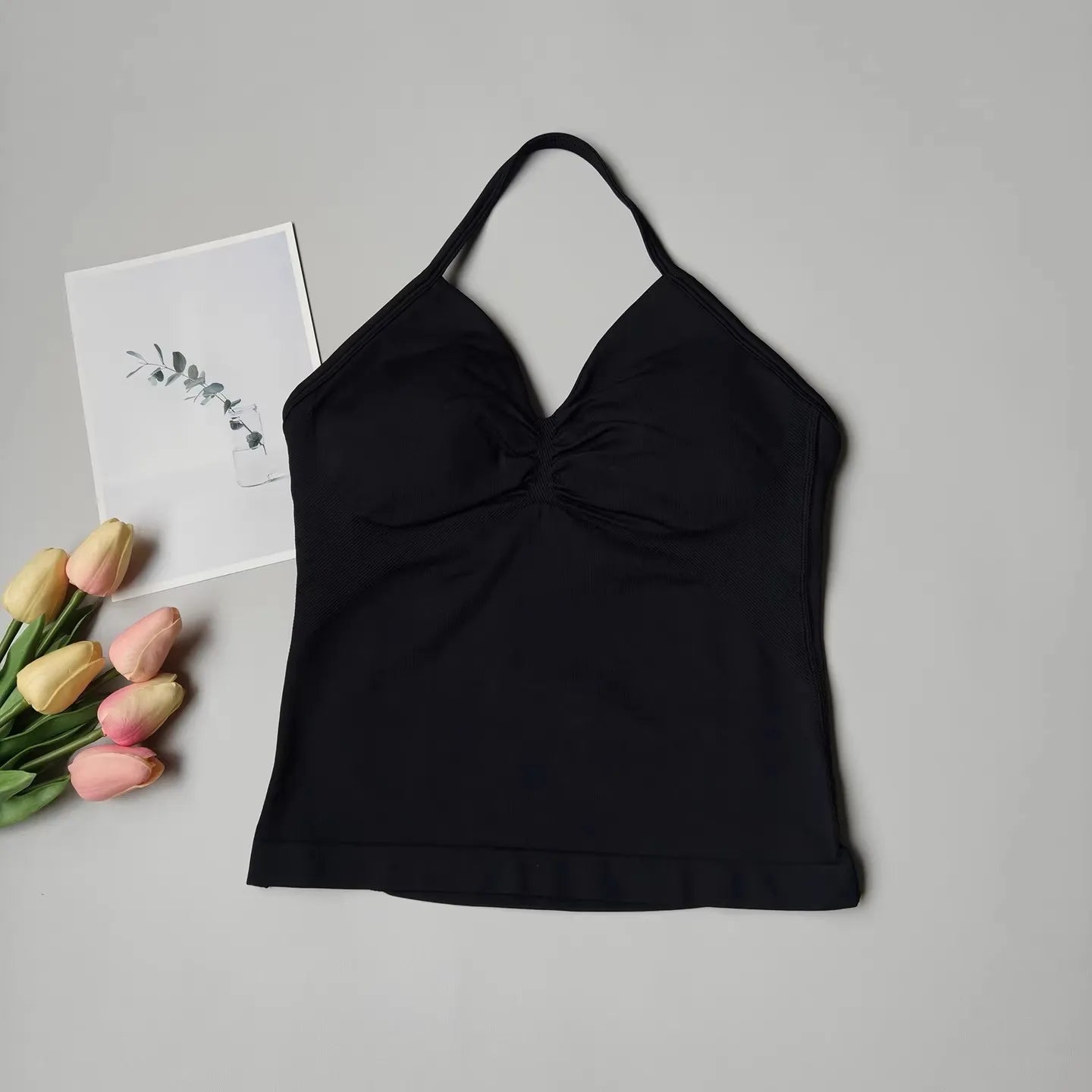 Sutiã Esportivo Sexy Feminino - Design Costas Abertas, Tecido Respirável e Elástico para Yoga - Roupa Ativa Elegante