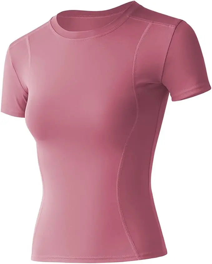 Tops femininos treino camisas de manga curta yoga atlético