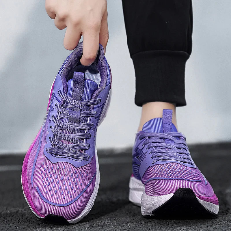 Tênis Esportivos Unissex com Placa de Carbono para Caminhada e Corrida, Sneakers com Amortecimento para Maratona e Treinamento para Homens e Mulheres