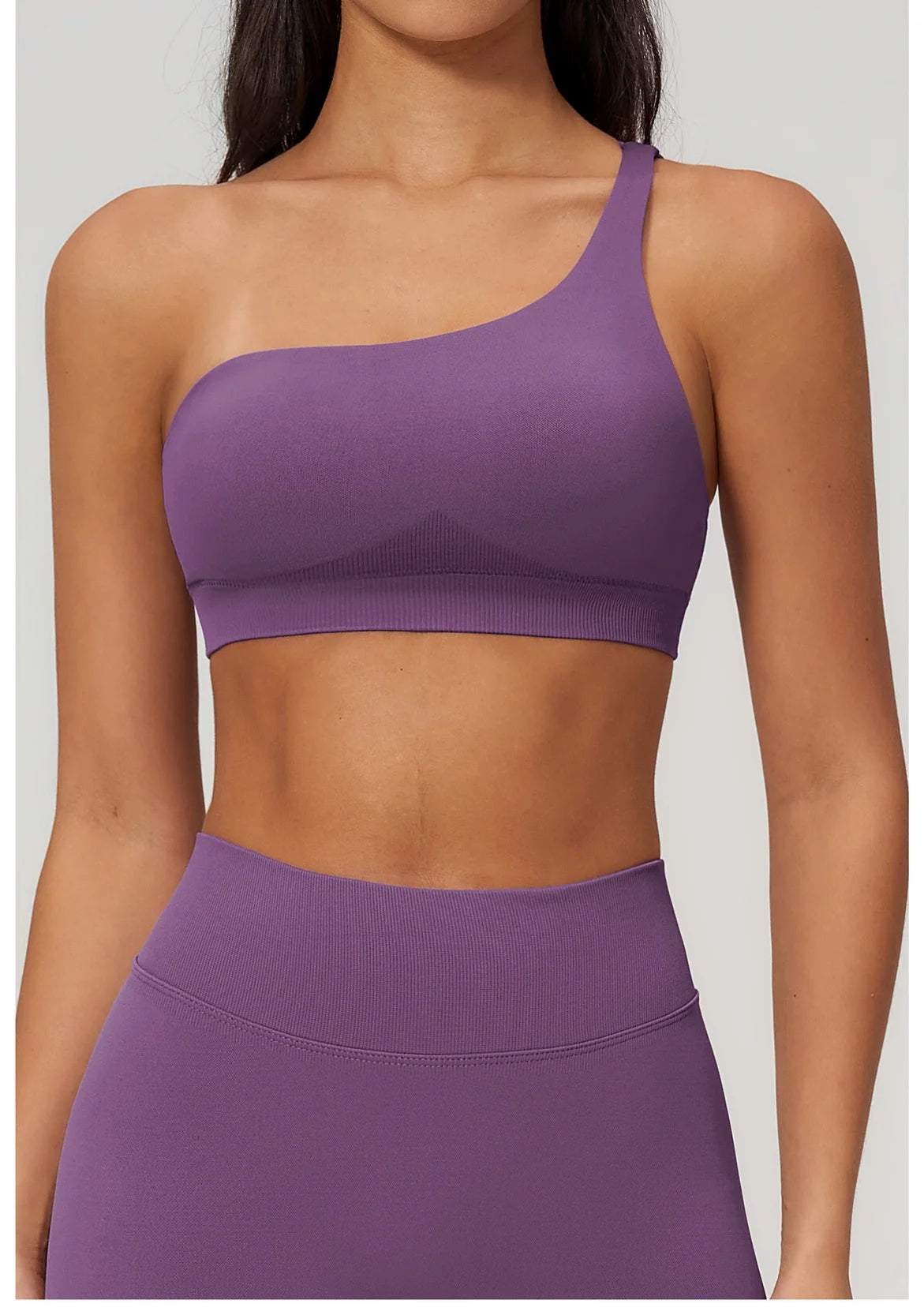 Sutiã Esportivo Sem Costura Feminino para Academia, Roupa Íntima Esportiva Feminina Respirável, Antichoque, com Alça Oblíqua, para Treino, Fitness e Yoga