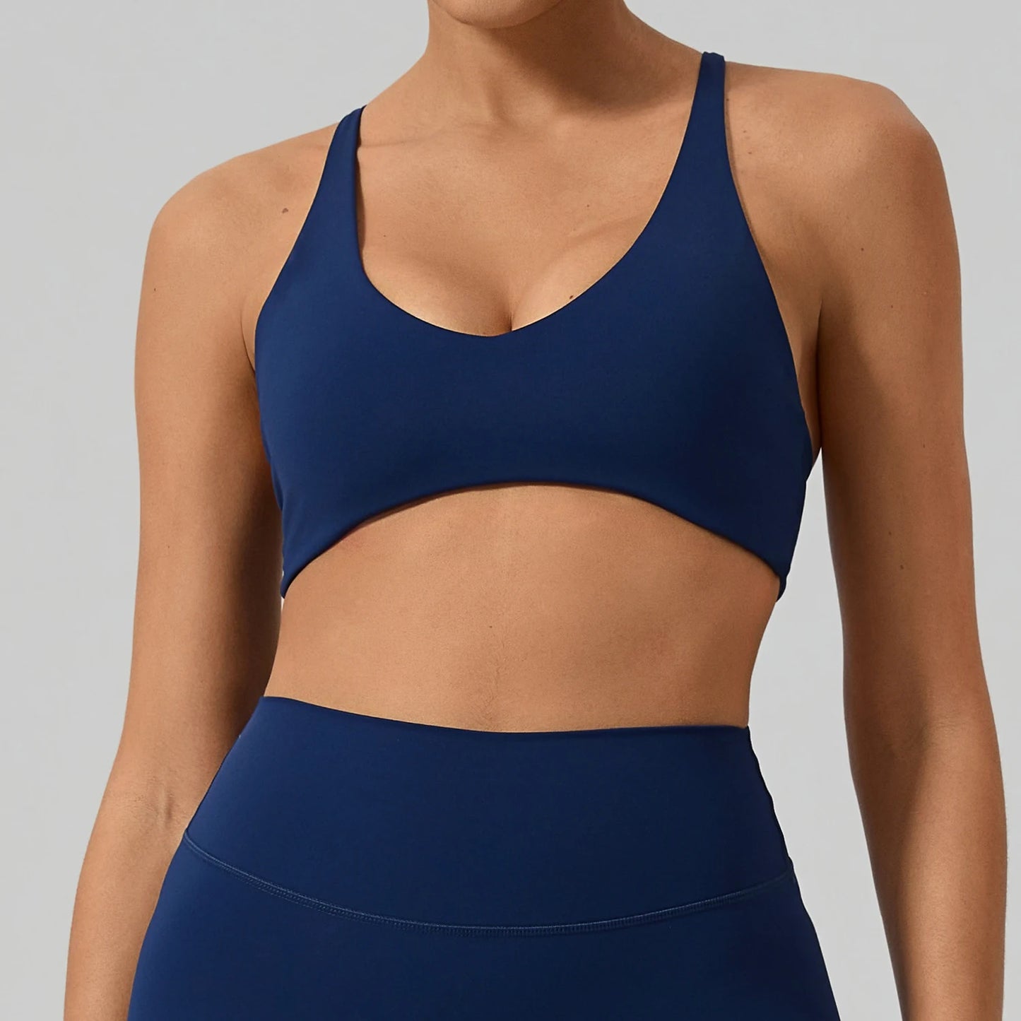 Sutiã Esportivo Hearuisavy para Mulheres, Sutiã de Yoga com Costas Cruzadas, Bralette para Corrida e Pilates, Top Respirável e de Secagem Rápida