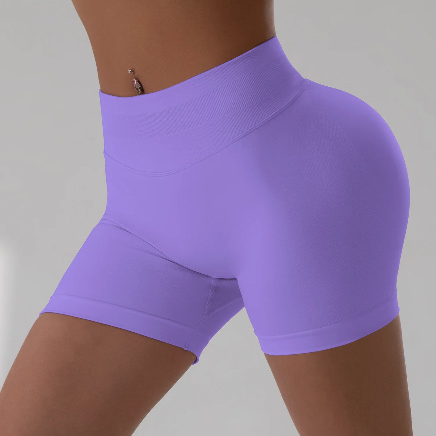 Shorts de Academia Feminino Verão Sem Costura Sexy para Fitness e Esportes, Cintura Baixa para Academia