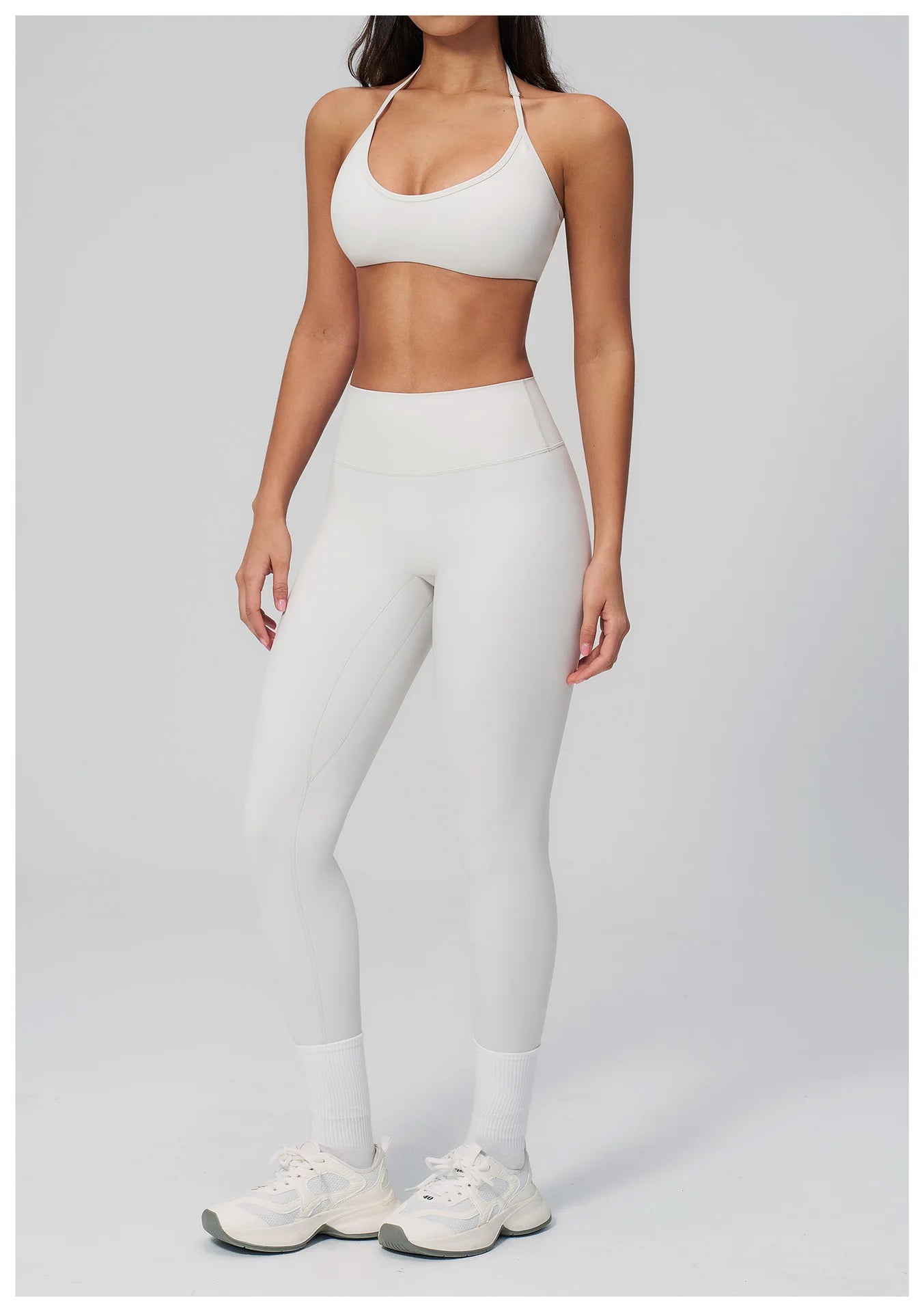 Conjunto de Yoga 2 Peças Feminino: Roupa Esportiva para Pilates, Fitness e Treino de Academia - Top Esportivo e Leggings