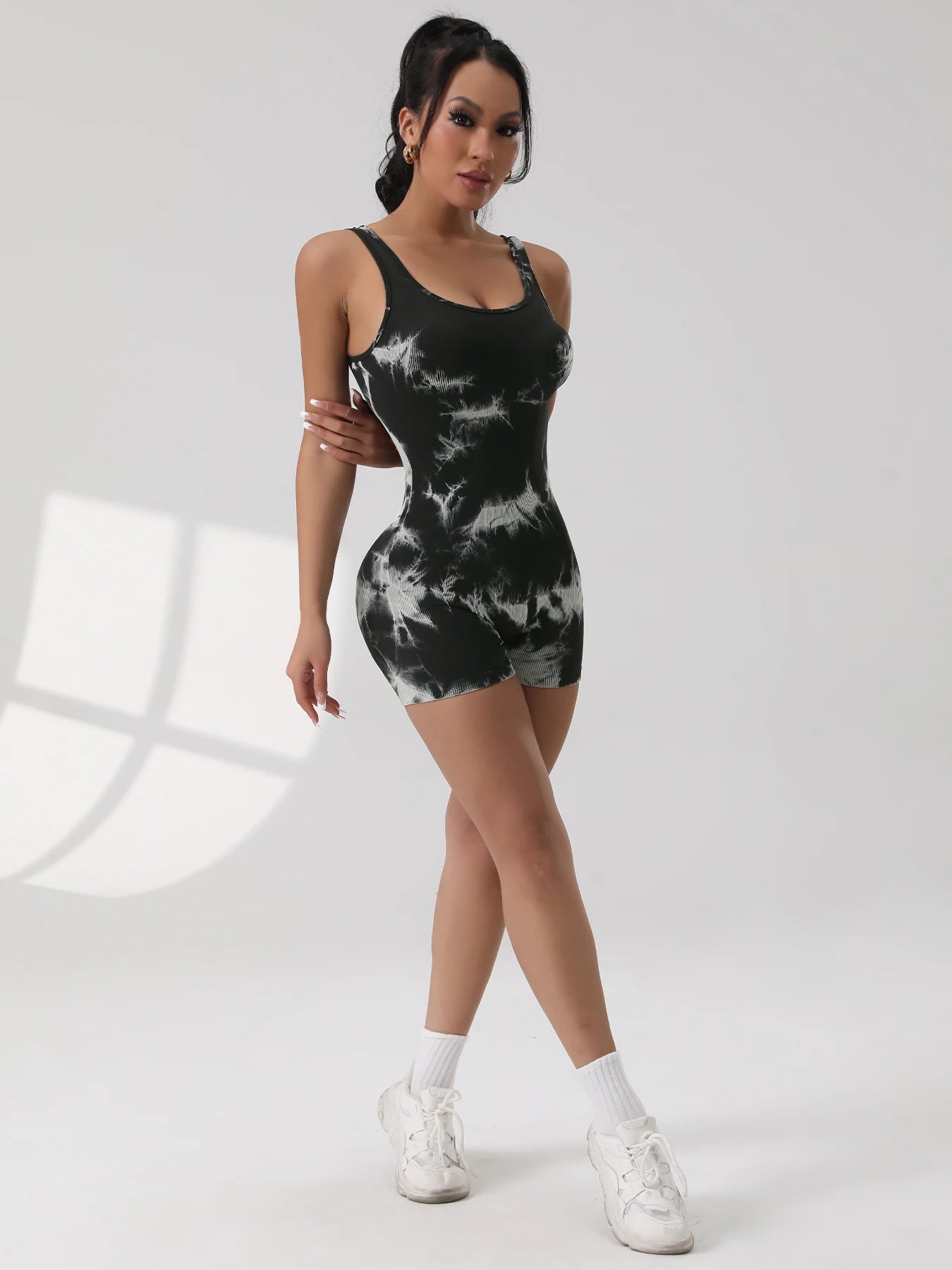 1 pçs gravata morrer linda volta yoga terno estiramento bunda-levantamento esportes macacão respirável rosqueado feminino bodysuit sem almofada