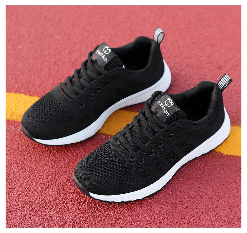 Mulheres sapatos esportivos moda plataforma tênis senhoras primavera verão apartamentos tênis de corrida para mulher sapatos casuais malha jogging tênis