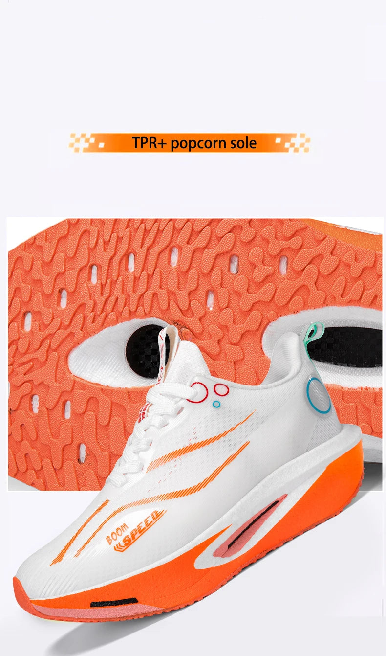Tênis de corrida com placa de carbono para homens e mulheres, profissional para maratona, respirável, leve, para treino e corrida de rua.