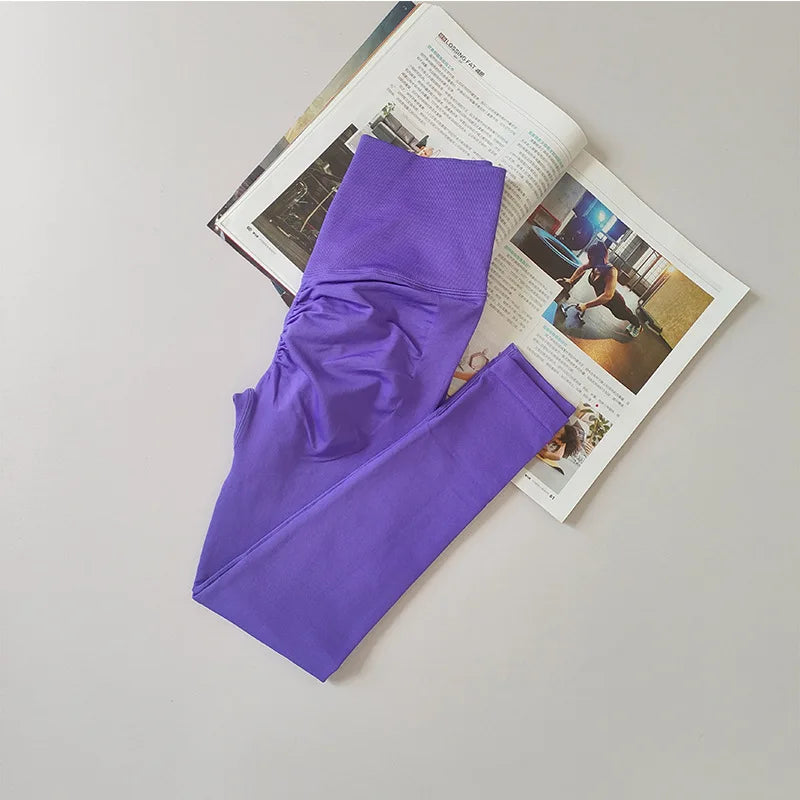 Calças Fitness Sem Costura para Mulheres, Cintura Alta, Justas, que Levantam o Bumbum, Calças Peach para Corrida, Exercício e Yoga, Leggings Justas Femininas